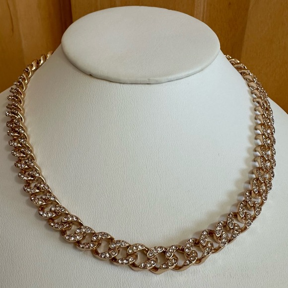 NWT, Jennifer & CO. Women’s Gold & Crystal Earring & Necklace Set, Reversible. - Picture 2 of 14